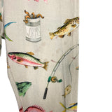Caden Lane Beige Fishing Print Two Piece Pajamas- Size 3T (see notes, sold as a set)