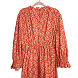Elizabeth Wilson Orange Printed Smocked Bodice Dress- Size XXXL (sold out online)