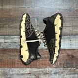 P448 Black Leopard Print Silver Tongue Sneakers - Size 37 (See Notes)
