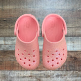 Crocs Pink Sparkle Shoes - Size 9 Kids (See Notes)