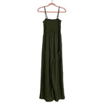 Cupshe Olive Wide Leg Smocked Jumpsuit- Size M