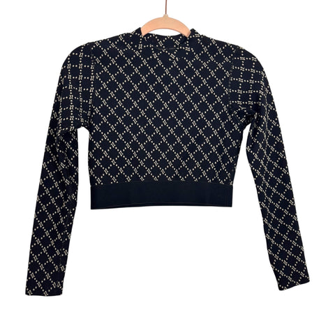 Noli Black Logo Cropped Top - Size S