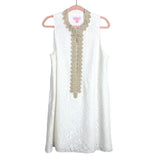 Lilly Pulitzer Off White Crochet Lace and Gold Zipper Front Dress- Size 12 (see notes)