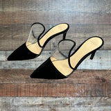 Alevi Milano Black Velvet/Clear Low Heels- Size 36
