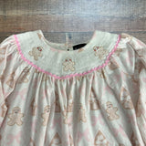 Cutie Toots White/Pink Smocked Gingerbread Cookie Dress - Size 4T