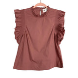 Impeccable Pig Dusty Rose Ruffle Smocked Sleeve Top- Size S