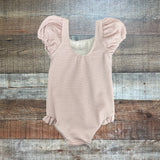 Next Mauve/White Striped Swimsuit - Size 3Y