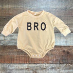 No Brand Tan BRO Bubble Onesie - Size ~3-6M (no size tag, fits like 3-6M)