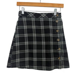 DIVIDED H&M Black and White Plaid Button Front Skirt- Size 2