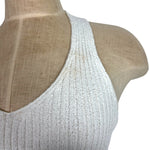 Emory Park White Ribbed Halter Top - Size S (See Notes)