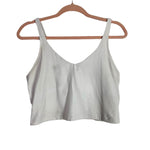 Lululemon White with Built-In Shelf Bra Cropped Tank- Size 12 (see notes)