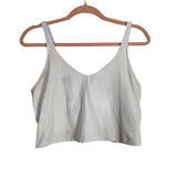 Lululemon White with Built-In Shelf Bra Cropped Tank- Size 12 (see notes)