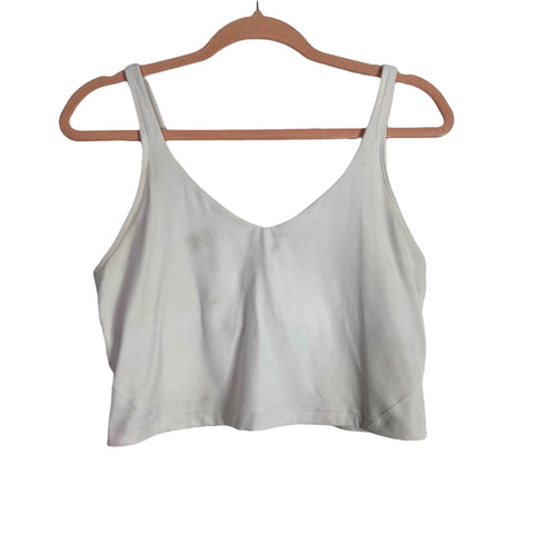 Lululemon White with Built-In Shelf Bra Cropped Tank- Size 12 (see notes)