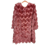 Anthropologie (Hutch) Rose Fringed Chevron Mini Shift Dress NWT - Size L