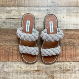 Steve Madden Double Braided Rhinestone Slide Sandals- Size 7.5 (sold out online)
