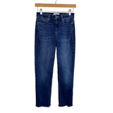 Paige Dark Wash Raw Hem Hoxton Slim Jeans- Size 25 (Inseam 23.5”)