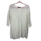 Yuki Cream Distressed Sweater- Size S (no size tag, fits like S)