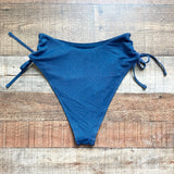 Abercrombie & Fitch Blue Glitter Cheeky Side Tie Bikini Bottoms NWT- Size S (we have matching top)