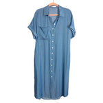 Cupshe Chambray Button Front with Side Slits Dress- Size M (sold out online)