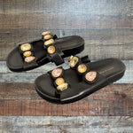 Sophia Webster Black Leather Velcro Strap Jeweled Sandals- Size 36 (Sold Out Online)