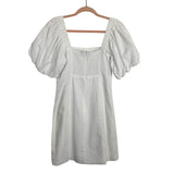 SNDYS Everyday White Puff Sleeve Dress - Size S