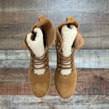 Marc Fisher Leather Sheep Fur Lined Boots- Size 8.5 (LIKE NEW)