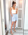 AURA Blue Gingham with Belt Shorts NWT- Size XS