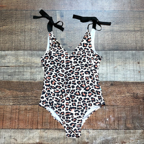 Posh Peanut Animal Print Tie Straps Padded One Piece NWT- Size S