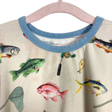 Caden Lane Beige Fishing Print Two Piece Pajamas- Size 3T (see notes, sold as a set)