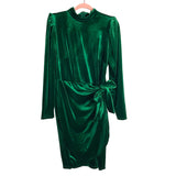 Eloquii Emerald Green Velvet Mock Neck Faux Wrap Mini Dress-Size 14 (sold out online)