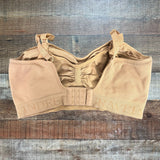 Kindred Bravely Beige with Lines Pattern Padded Hands Free Pumping and Nursing Bra- Size ~L (can't see size, fits like a large)