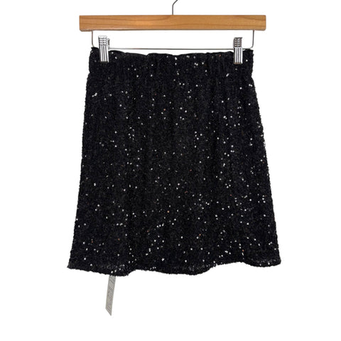 Cupshe Black Sequin Pull On Mini Skirt NWT- Size XS (sold out online)