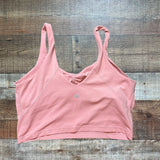 Lululemon Pink Cinched Front Built in Shelf Bra Cropped Tank- Size 12