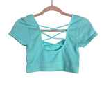 Aerie Mint Ribbed Strappy Back Crop Top- Size M