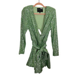 Melissa Mercedes x ELOQUII Light Green Sequin Back Cutout Romper - Size 14 (See Notes)