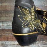 Chloe Black Studded Leather Buckle Ankle Booties- Size 39 (see notes)