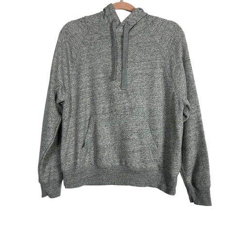 Old Navy Heathered Grey Hooded Sweatshirt- Size M