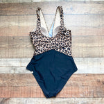 Summersalt Black/Animal Print Belted Padded One Piece- Size S