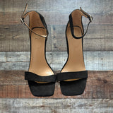 A New Day Black Suede Heel Sandals- Size 7 (see notes)