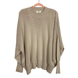 Zenana Tan Ribbed Mock Neck Sweater- Size M