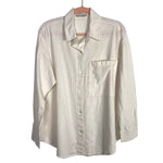 Abercrombie & Fitch Ivory Linen Oversized Button Up- Size M