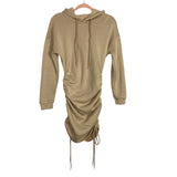 No Brand Tan Sweatshirt Hooded Dress- Size S