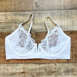 Lounge White Sheer Lace Royal Balcony Underwire Bra- Size 34DD