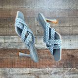 Sam Edelman Blue Leather Braided Heels- Size 6