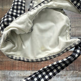 ELE SWIMS Black and White Check Front Knot Bikini Top- Size S (see notes)