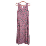 DYVNA Red and Turquoise Printed Sleeveless Dress- Size M (belt not included)