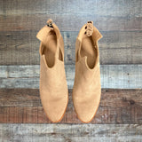 ABLE Suede Leather Side Cutout Booties- Size 9.5 (see notes)