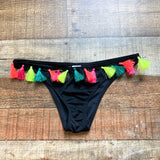 ASOS Swim Black Neon Fringe Bikini Bottoms NWOT- Size 4 (New with Liner)