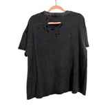 We The Free Black Distressed Top - Size S