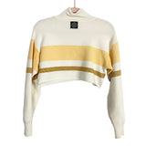 Nagnata Cream/Yellow/Mustard Striped Ribbed Mock Neck Crop Top- Size XS (see notes)
